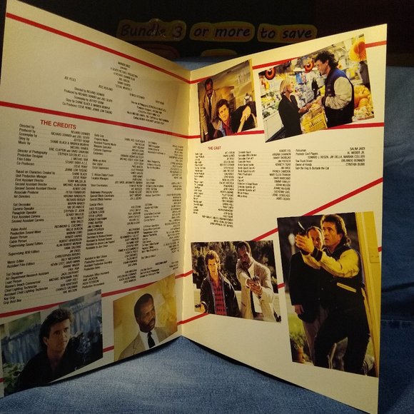 Lethal Weapon Soundtrack Goldstamp Promo w/Lethal Weapon 2 infopost RARE!! - Picture 7 of 8